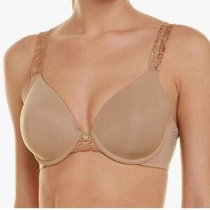 Natori Body Double Deep Suntan Contour Lace Strap Underwire Bra Size 32DD NWT
